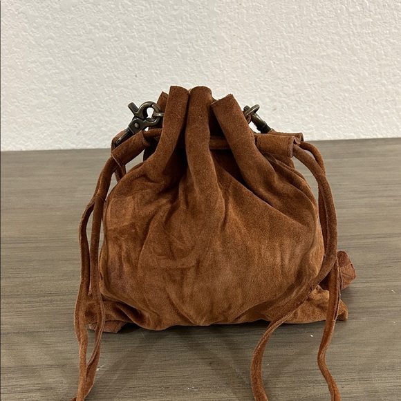 Free People Brown Suede Drawstring Bag - Picture 1 of 12